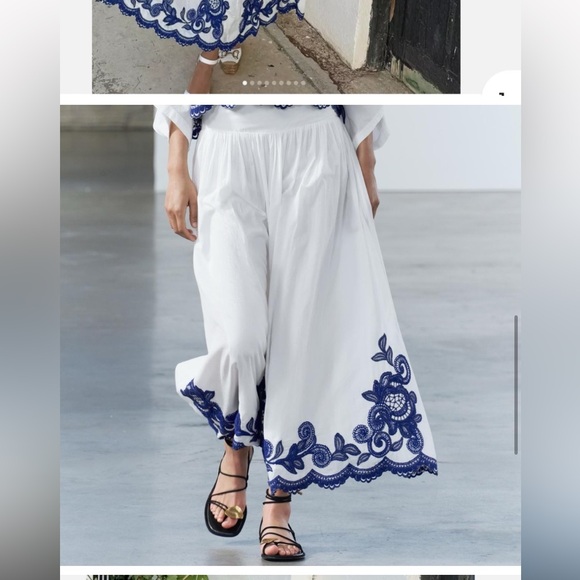 ZARA…contrast embroidered skirt ZW COLLECTION - Picture 12 of 13